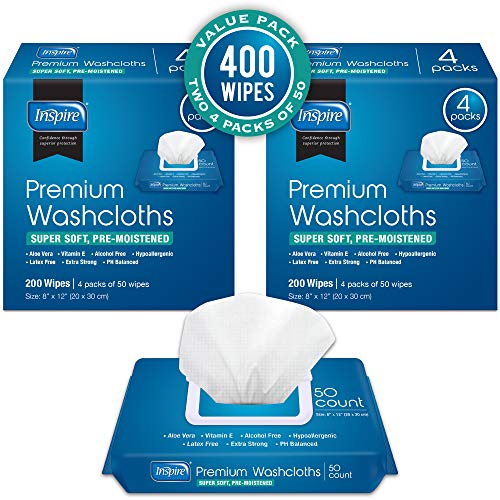 Inspire Disposable Washcloths - Adult Body Wipes for Cleansing, Extra Large, ...