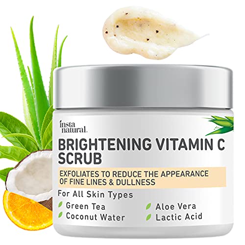 Brightening Vitamin C Face Scrub - Natural Cleansing Exfoliator - Blackhead R...