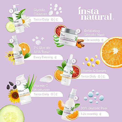 Glycolic Acid Toner 7% with Vitamin C - Pore Minimizer, Blackhead & Brighteni...