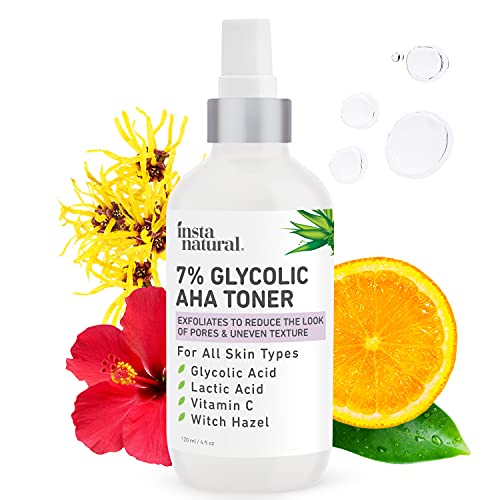 Glycolic Acid Toner 7% with Vitamin C - Pore Minimizer, Blackhead & Brighteni...