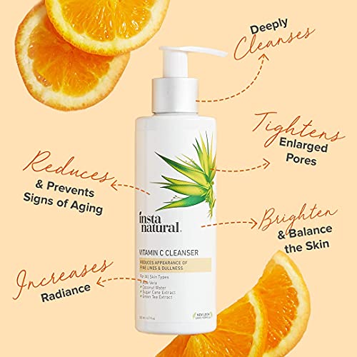 Vitamin C Cleanser - Anti Aging Face Wash & Exfoliating Facial Cleansing Gel ...