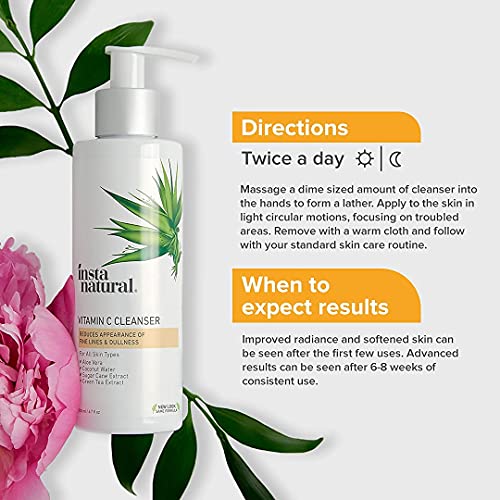 Vitamin C Cleanser - Anti Aging Face Wash & Exfoliating Facial Cleansing Gel ...