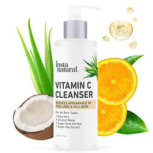 Vitamin C Cleanser - Anti Aging Face Wash & Exfoliating Facial Cleansing Gel ...
