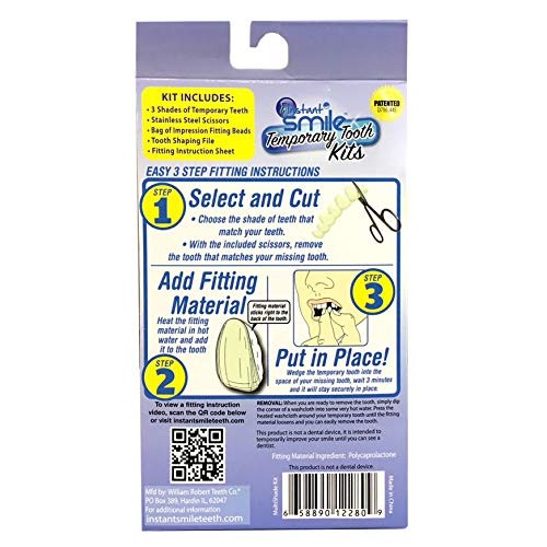 Instant Smile MULTISHADE Patented Temporary Tooth Repair Kit. A Realistic Loo...