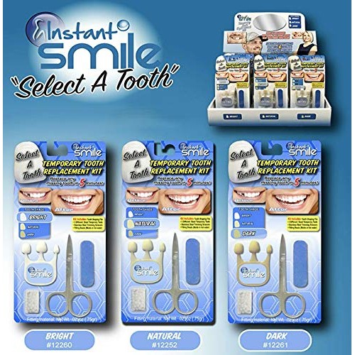 Instant Smile Select A Tooth Temporary Tooth Replacement Kit - 3 Pack Combo -...