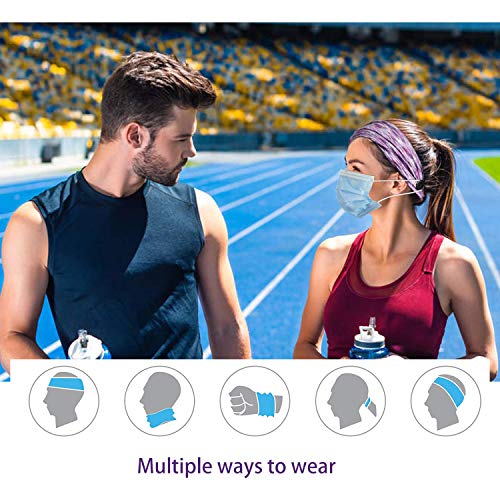 6Pcs Button Headbands Set, Non Slip Elastic Headbands Moisture Wicking Sweatb...