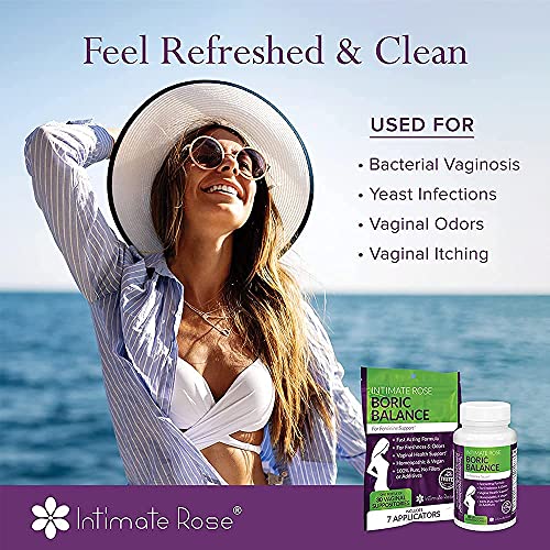 Boric Acid Vaginal Suppositories - 30 Count (600mg) + 7 Applicators - Made in...