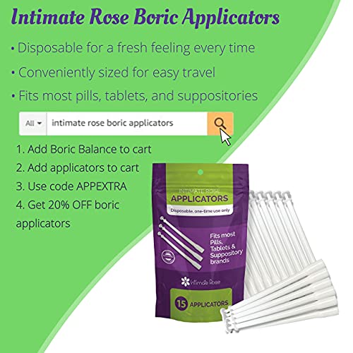 Boric Acid Vaginal Suppositories - 30 Count (600mg) + 7 Applicators - Made in...