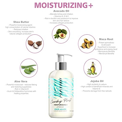 Coochy Plus Intimate Shaving Cream COCO ALLURE For Pubic, Bikini Line, Armpit...