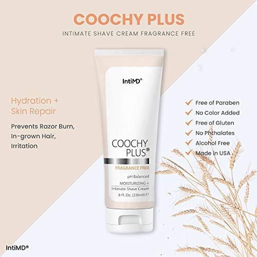 Coochy Plus Intimate Shaving Cream FRAGRANCE FREE For Pubic, Bikini Line, Arm...