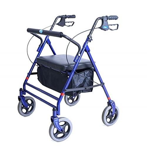 Invacare Bariatric Rollator, 500 lb. Weight Capacity, Flip-Up Padded Seat, 66...