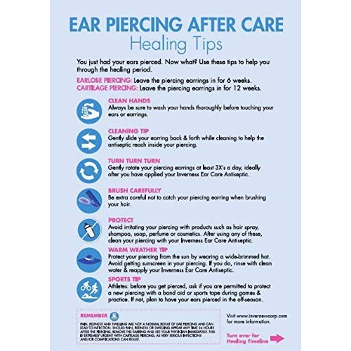 New INVERNESS Ear Care Solution 4 oz | After Piercing | SET OF 2