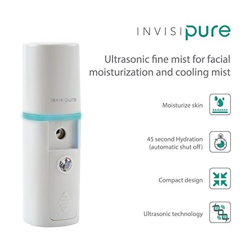 InvisiPure Facial Nano Mister Spray - Travel Ultrasonic Atomizer Mist Spray -...