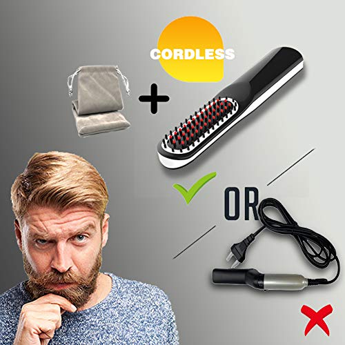 Beard Straightener, Beard Straightening Comb with Cordless/Mini Sized/Auto Sh...