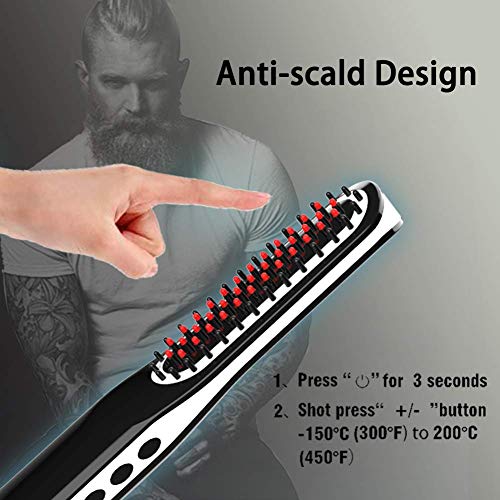 Beard Straightener, Beard Straightening Comb with Cordless/Mini Sized/Auto Sh...