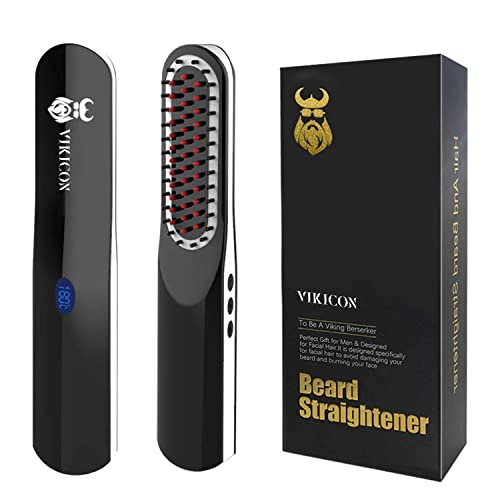 Beard Straightener, Beard Straightening Comb with Cordless/Mini Sized/Auto Sh...
