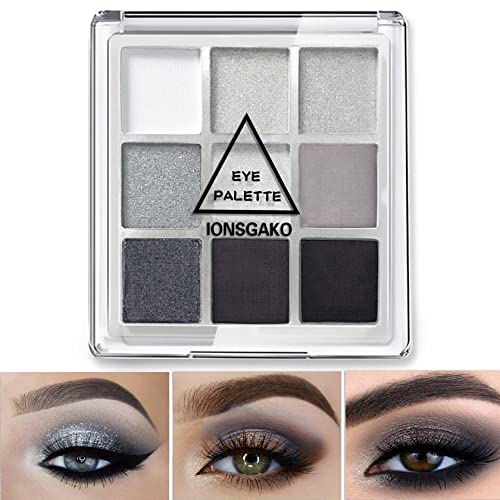 Smokey Eyeshadow Palette,Black Eyeshadow Palette,Dark Gray & Silver Eyeshadow...