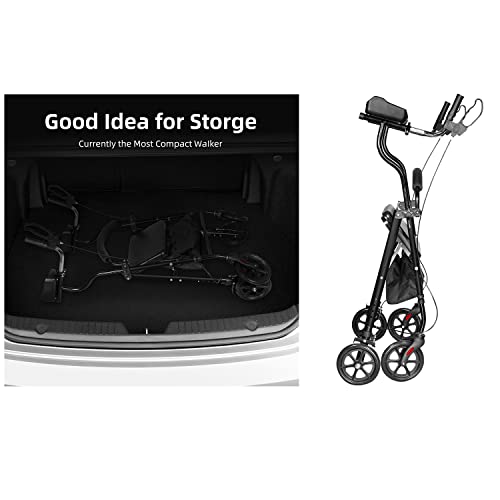 iooHug Walkers for Seniors with Seat, Upright Rollator Walker Lightweight wit...