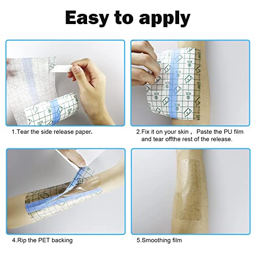 Iootmoy Tattoo Aftercare Bandage | 8 in x 40 in Roll | Clear Adhesive Wrap Se...