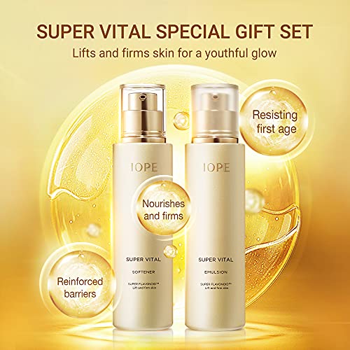 IOPE Super Vital Skincare 2pcs Set- Facial Toner & Emulsion with Mini-Cream -...