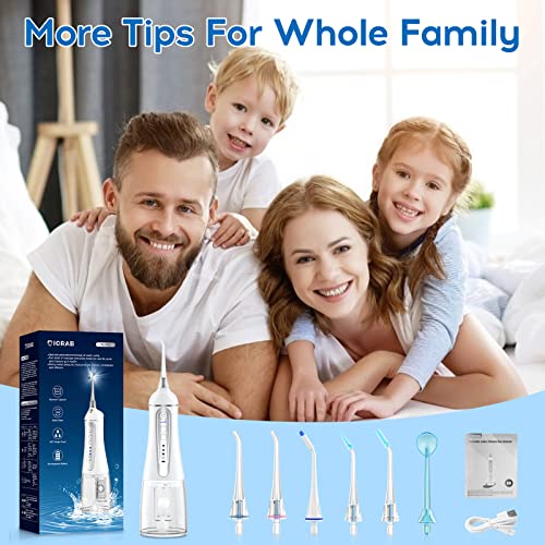 Water Flosser Cordless for Teeth - 4 Modes Water Teeth Cleaner with 300ML Wat...
