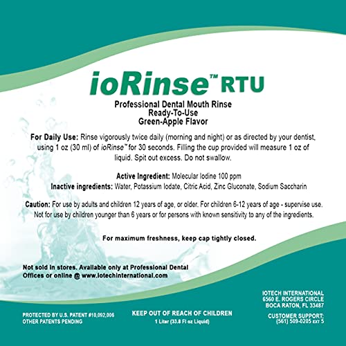Iotech ioRinse Mouthwash - Get A Natural Clean with Molecular Iodine Rinse - ...