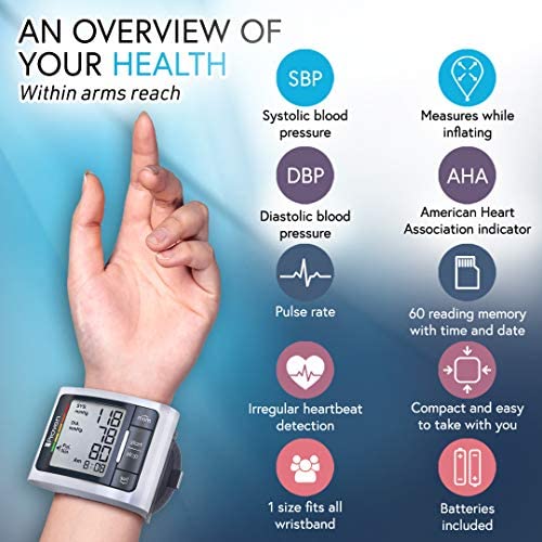 iProven Blood Pressure Monitor Wrist Cuff, 1 Size bp Cuff fits All, Automatic...