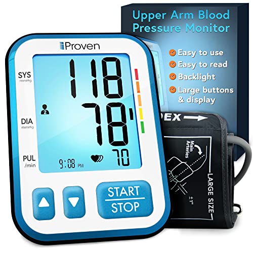 iProven Upper Arm Blood Pressure Monitor, Easy to Use, Backlit Display, Large...