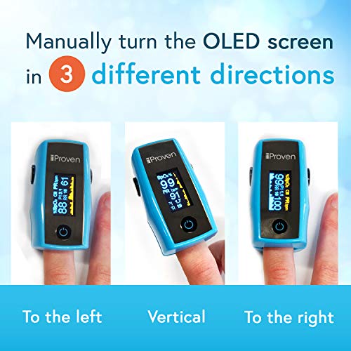 iProven Finger Pulse Oximeter, Blood Oxygen Monitor which Measures Respirator...