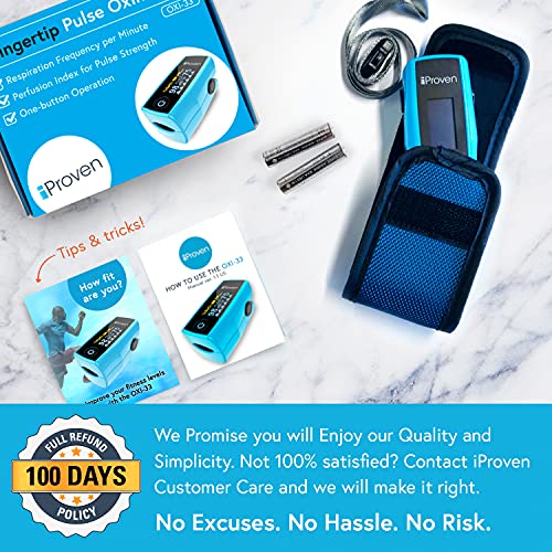 iProven Finger Pulse Oximeter, Blood Oxygen Monitor which Measures Respirator...