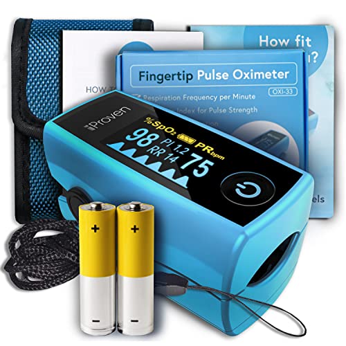 iProven Finger Pulse Oximeter, Blood Oxygen Monitor which Measures Respirator...