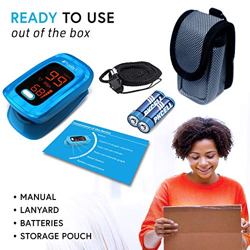 iProven Pulse Oximeter with Heart Rate Monitor on Fingertip, Oxygen Saturatio...