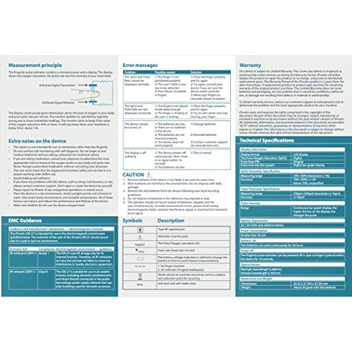 iProven Pulse Oximeter with Heart Rate Monitor on Fingertip, Oxygen Saturatio...