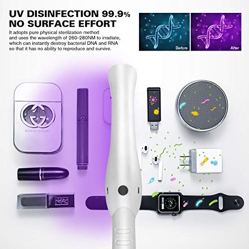 UV Light Sanitizer Wand, Portable UVC Light Sanitizer Perfect for Home Hotel ...