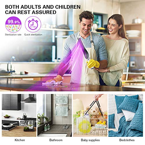 UV Light Sanitizer Wand, Portable UVC Light Sanitizer Perfect for Home Hotel ...