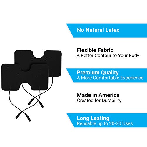 iReliev TENS Unit and EMS Electrodes Pads 3.5" x 5" inch Butterfly 10 Pads (5...