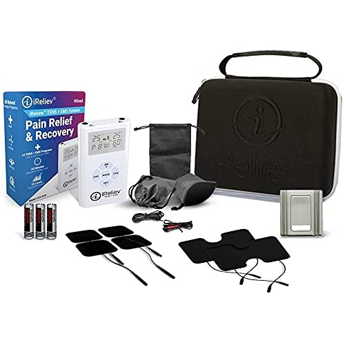 iReliev TENS Unit Muscle Stimulator Combination with Premium Carry case. TENS...
