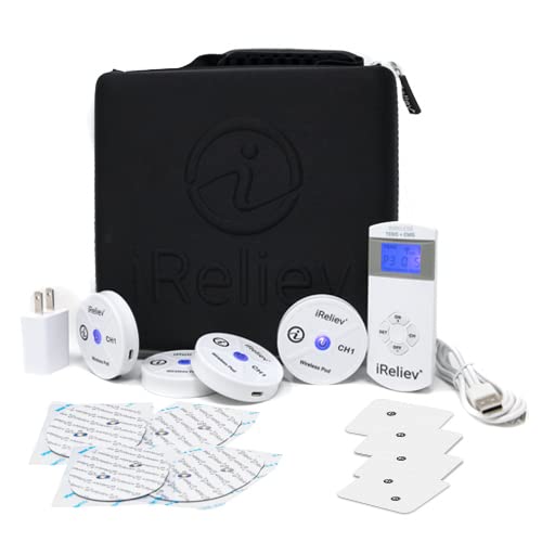 iReliev Wireless TENS + EMS Therapeutic Wearable System Wireless TENS Unit + ...
