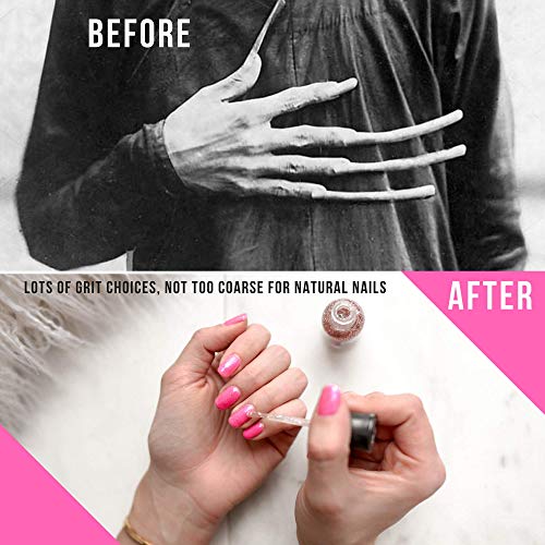 Iridesi Professional Mini Blue Finger Nail Files 120/240 Washable Emery Board...