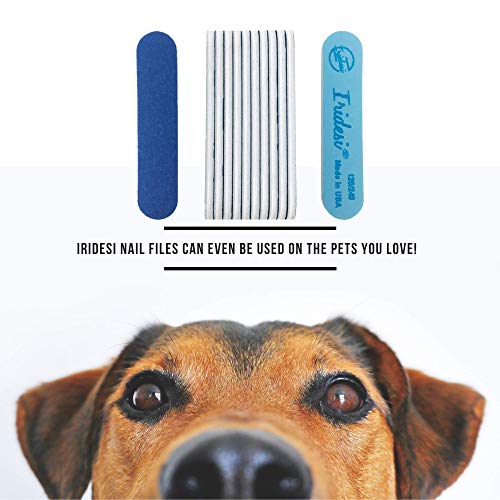 Iridesi Professional Mini Blue Finger Nail Files 120/240 Washable Emery Board...
