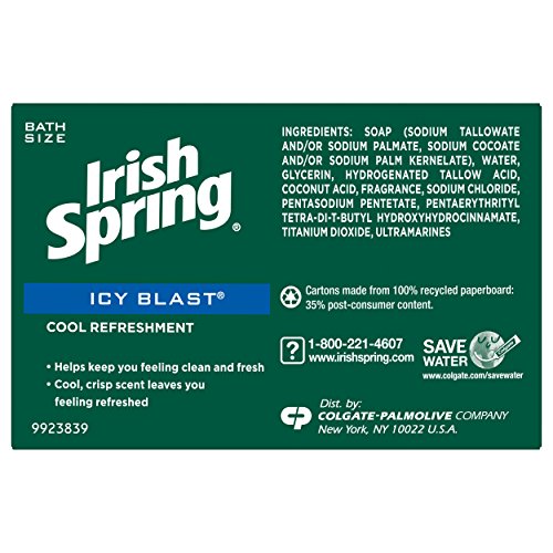 Irish Spring Bar Soap for Men, Icy Blast, Men's Bar Soap, 3.7 Oz, 24 Pack