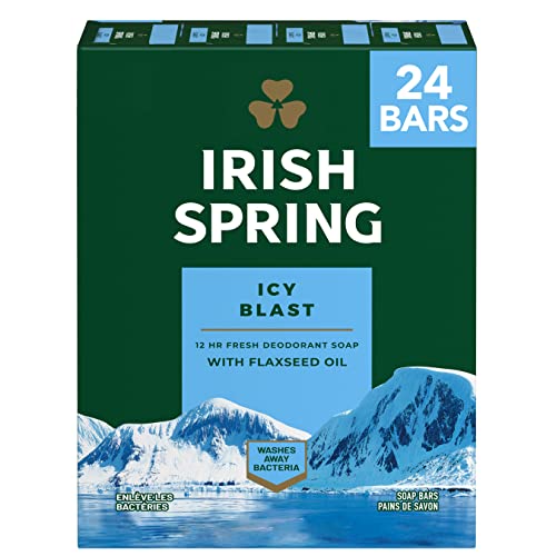 Irish Spring Bar Soap for Men, Icy Blast, Men's Bar Soap, 3.7 Oz, 24 Pack
