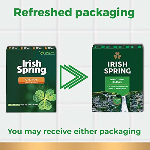 Irish Spring Men's Deodorant Bar Soap, Original Scent - 3.7 ounces (24 Count)