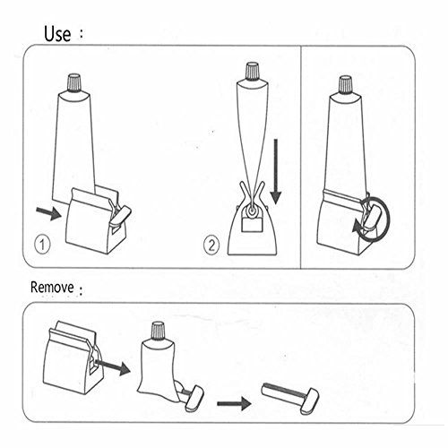ISKYBOB Set of 2 Rolling Tube Toothpaste Squeezer Dispenser Toothpaste Seat H...