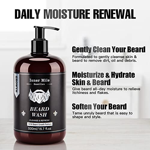 Beard Wash and Conditioner Set (Large 17 oz each), New Beard Growth Formula w...
