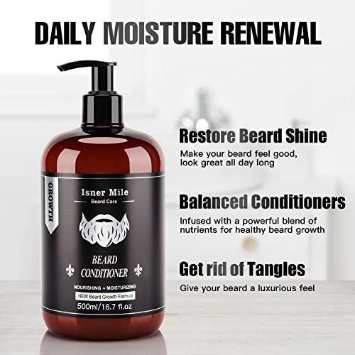 Beard Wash and Conditioner Set (Large 17 oz each), New Beard Growth Formula w...