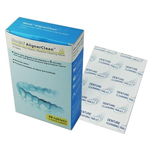 iSonic Ultrasonic Cleaning Tablet for Clear Aligners/Retainers/Night Guards/C...
