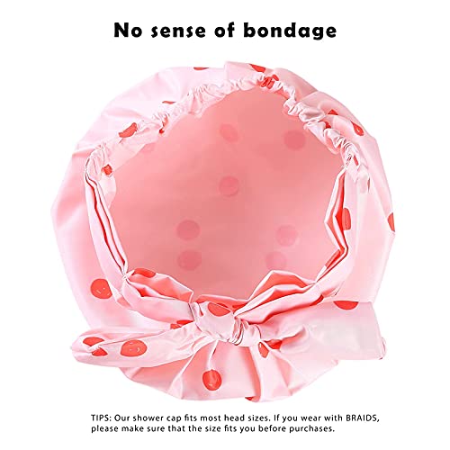 iSPECIAL Shower Cap for Women Long Hair Reusable, Adjustable Shower Caps & Lu...