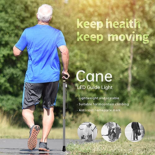 ispuoocti Cane with LED Light,Walking Cane for Men & Women,Walking Sticks for...
