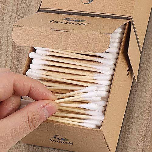Bamboo Cotton Swabs - 2000 Count - Vegan Cotton Swabs, Eco Friendly Double Ti...